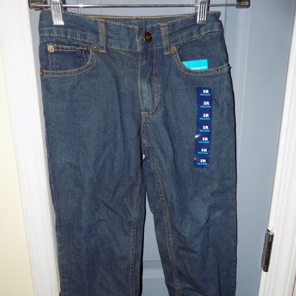 Basic Editions Relaxed Fit Adjustable Waist Jeans